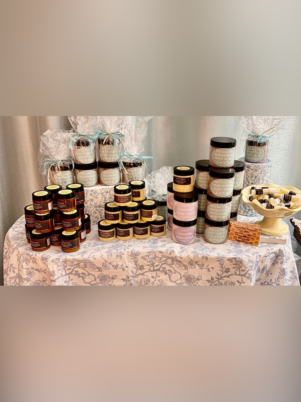 Handmade Body & Foot Scrubs - Pastel Mint & Lavender Jars